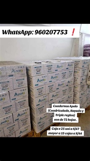 Cuadernos Apolo en Caja de 25 Unidades Disponibles