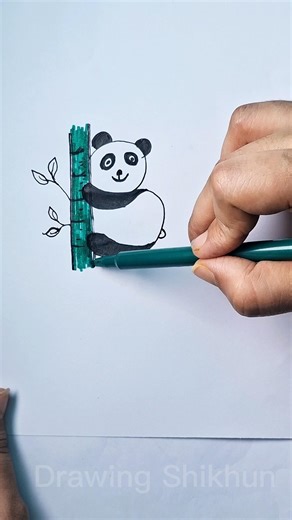 Cute Panda Drawing | Easy Panda Drawing Art #art #panda #drawing #shorts
