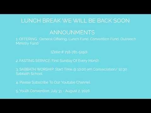 SEVENTH DAY CHURCH OF GOD #1 MORNING SERVICE 04/04/2026