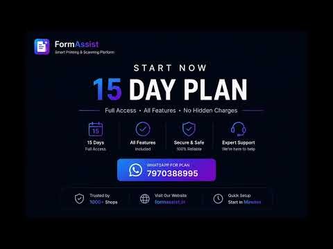 Cyber Café Software | Print, Scan & Auto Billing | FormAssist Setup Guide