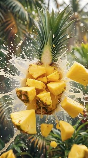 A giant fruit exploding with flames, fiery juice #foryou #for #fyp #viral #satisfying #aestheic