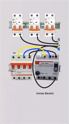 three phase DB connection ✅ #unnaoelectric #electrical #mcb #rccb #diy