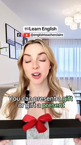 🇺🇲🇬🇧🇩🇪/gift & Gift mean very different presen things. But we can also use the word present in English? Both words are also verbs meaning to give a gift or present. | English Lessons