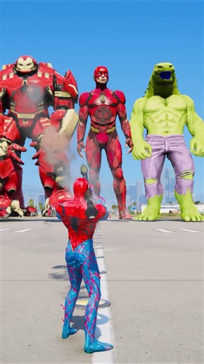 Random Superheroes VS Giant Flash & Giant Ironman & hulk Brothers #youtubeshorts #ironman #139