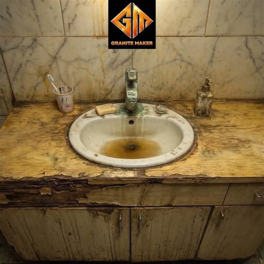Your Stained Vanity to Luxury Real Stone