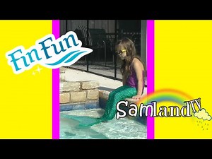 Sammi Becomes a Mermaid | FIN FUN Mermaid Tail UNBOXING + Review + Tips + Swimming in the pool!