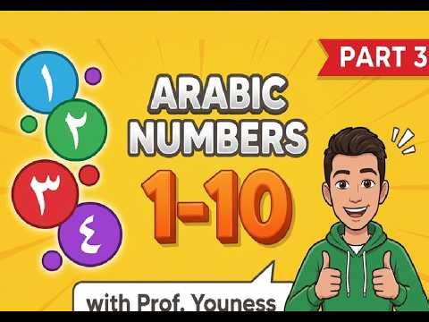 Learn Arabic, Arabic Numbers (Part 3) in just 3 minutes