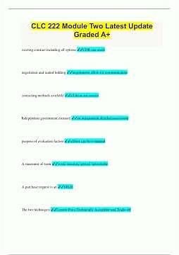 CLC 222 Module Two Latest Update Graded A1344