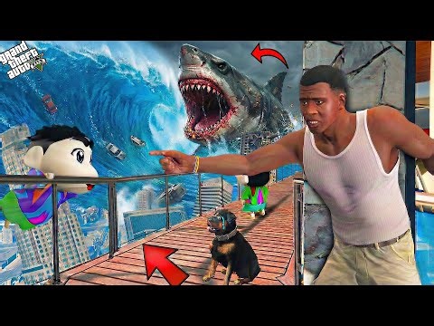 Franklin Survived the Biggest Tsunami but Lost Shinchan & Chop 🌊😭 | GTA 5