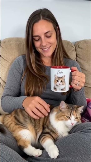 Custom “Our Human Servant” Pet Photo Mug – Personalized Dog/Cat Coffee Cup Gift