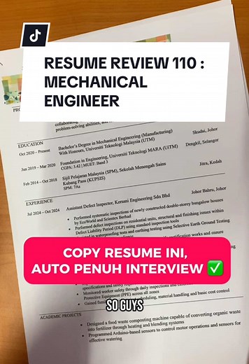 Mechanical Engineer Resume Review Tips and Examples
