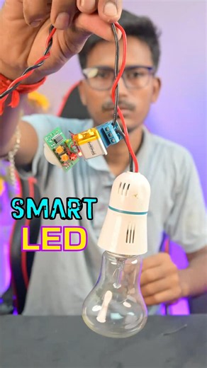 DIY Smart LED Bulb | Motion Sensor + Relay Module #shorts #relay #pir