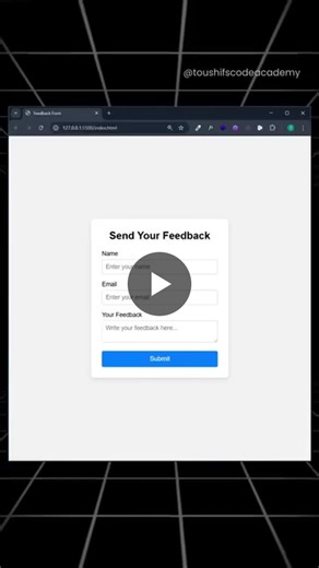 #css #webdevelopment #frontenddevelopment #textarea #feedbackform #csstips #codingtips #htmlcss #webdesign #codewithtoushif #tousifscodeacademy | Shahbaz Hussain