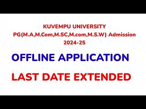KUVEMPU UNIVERSITY PG admission 2024-25