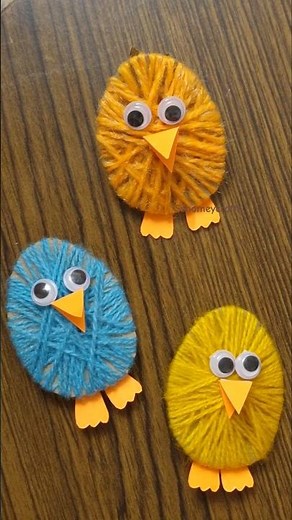 Diy wool craft / fluffy easter chick family diy #diy #craft #fun