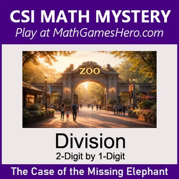 DIVISION 2-Digit by 1-Digit | Digital CSI Math Mystery Game