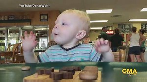 WATCH: This baby gets REALLY excited when he sees food! http://abcn.ws/1U6jsGX | Good Morning America