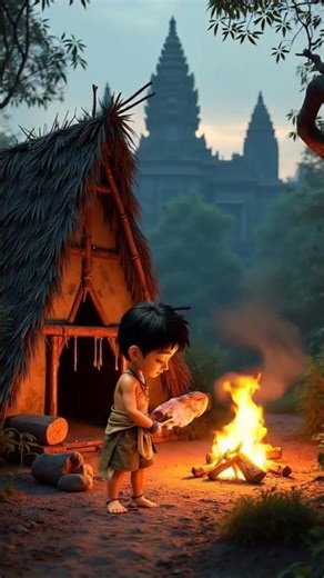 Time for cooking #primitive #suvival #cutecartoonboy #ai #animation