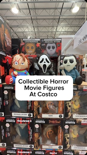 Costco New Deals |Alejandra Martinez | New horror movie knit series collectible figurines at Costco featuring Michael Myers, ghost face, chucky , Sam and leatherface these are... | Instagram