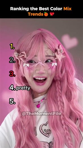Ranking the Best Color Mix Trends🍊💖 #shorts #ranking #tiktok #viral #trend