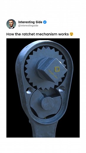 A fascinating look inside a ratchet mechanism. The intricate interplay of gears and pawls is clearly visible, showcasing how the system allows for unidirectional rotation. This ingenious design is a testament to the ingenuity of mechanical engineering. Let's appreciate the clever design and functionality of the ratchet mechanism. Liked the content? Follow @interestingside ✨ | Interesting Videos