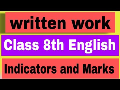 Written Work//Class 8Th English Written work