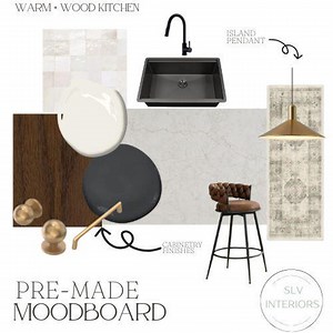 Warm   Wood Kitchen Moodboard | Pre-made Interior Design Board | Modern Classic Kitchen Inspiration | SLV Interiors - Etsy