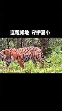 Huge male siberian tiger walking in jungle of china
