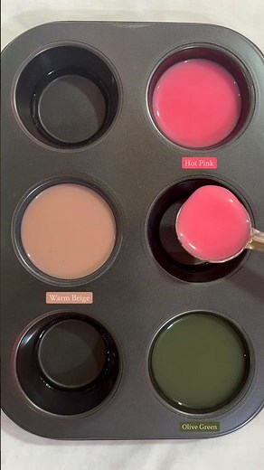 Guess the Color | Hot pink + warm beige + olive green #colormixing #amazing