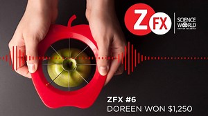 1.4K views |  And with the slice of an apple, that ends another season of ZFX... Doreen won $1,250 with the final ZFX sound. It wraps one of our biggest ZFX seasons ever with $77,500 in jackpots given away! | Z95.3 Vancouver | Facebook