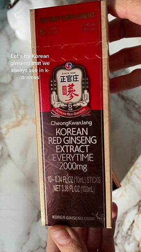 Trying Korean Red Ginseng extract #koreanredginseng #redginseng #kdrama #koreanginseng #kpopfyp