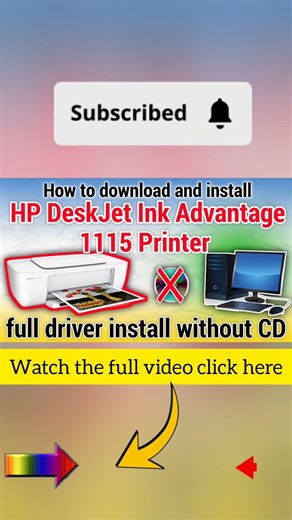 How to download and install HP DeskJet Ink Advantage 1115 Printer USB driver on Windows without CD.