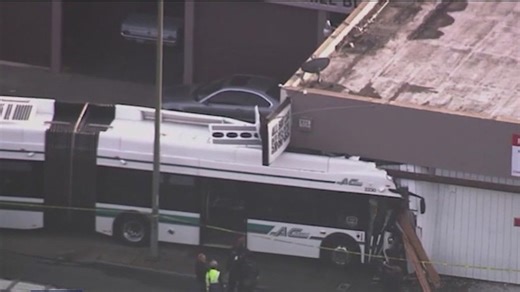 AC Transit plows into business, after crashing with SUV in Oakland, sending 11 people to the hospital