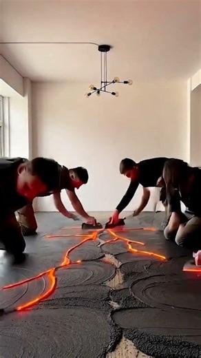 Abyss Crack Epoxy Floor 😱 Deep Void Effect Room Transformation #shorts