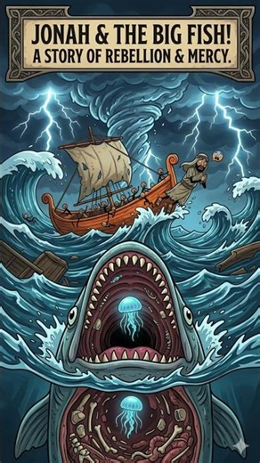 “Jonah Disobeyed God… Then This Happened 🐋” #animationshorts #jonahstory #shortsvideo