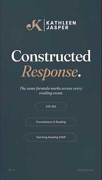 Constructed Response Formula for Reading Certification Exams