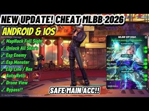 LATEST ML CHEAT 2026 ANTI BANNED MOD MENU MAP HACK MOBILE LEGENDS UNLOCK ALL LATEST SKINS