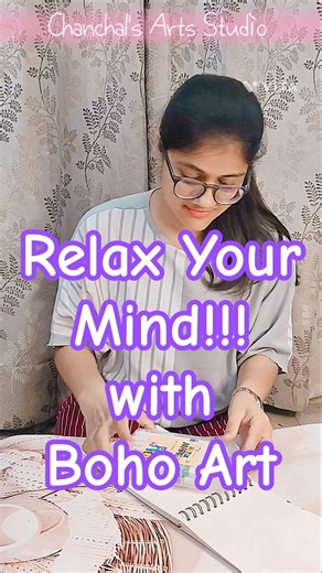 Watch this simple #bohoart Tutorial come to life with beautiful colors!🎨#colourtherapy#painting#art