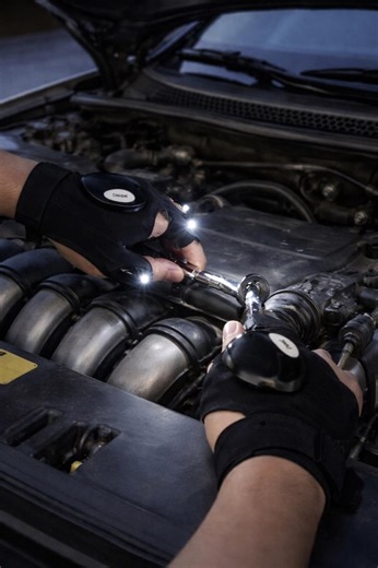 LED Flashlight Gloves for Mechanics, Camping, Fishing | Hands-free Repair Work Light - Etsy