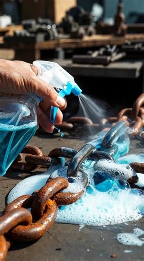 Full Rusted Chain Restoration | Satisfying Foam Rust Removal Transformation