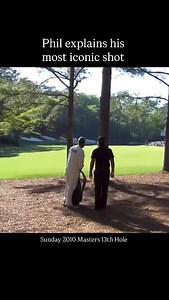 Let’s relive what is one of the most iconic shots of all time, from Phil Mickelson’s POV. 2010 Masters, 13th hole, Phil is in the lead by one with the tournament on the line. He makes an insane save behind trees on pine needles and eventually birdies, making his lead two. He holds on to win the 2010 Masters. They say the best golfers tend to land at the edges of the intelligence scale. It’s clear which edge Phil’s on. | Bombs Darts Birds