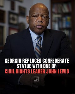 Honoring a True American Hero 🇺🇸 Decatur, Georgia, took a monumental step forward by replacing a former Confederate statue with one that celebrates the legacy of Congressman John Lewis. A civil rights icon who dedicated his life to justice, equality, and love, John Lewis’s statue now stands as a beacon of hope and progress. Let this serve as a reminder that the fight for freedom and dignity continues. Congratulations to the Lewis family and the people of Decatur for honoring the legacy of a ma