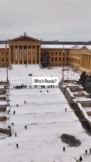 Elevated Angles on Instagram: "Who’s Ready for sledding down the Art Museum?? - - #drone #dronelife #dji #philadelphia #philly"