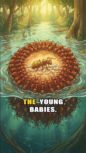 How do ants build living rafts to survive?