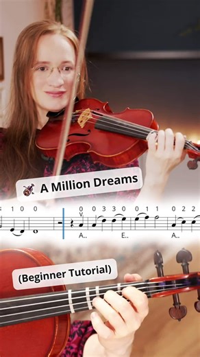 Julia Termeer on Instagram: "A Million Dreams is a song that always feels hopeful, no matter how many times you hear it. ✨🎶 I’ve just posted two new violin tutorials for this beautiful song from The Greatest Showman: a beginner version in A Major and an intermediate version in G Major that explores higher notes in third position for a warmer sound. 🎻 Whether you’re just starting out or ready to stretch a bit more, there’s a version for you. Links are in the comments! 💛 #violin #amilliondreams