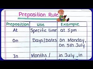 Preposition rules in English grammar |Prepositions In English Grammar, Examples| Use of Prepositions