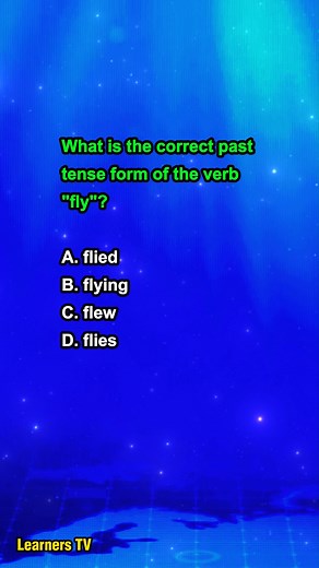 What is the correct past tense form of the verb fly? #learnerstv #englishquiz #learning #education | Learners TV
