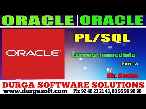 Oracle Tutorial||onlinetraining||pl/sql|| Execute Immediate part-3 by Basha
