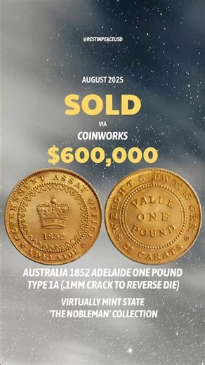 Rare Australian Coin Sold Highlights July-September 2025 via Coinworks - 1813 “Dump”, Adelaide Pound