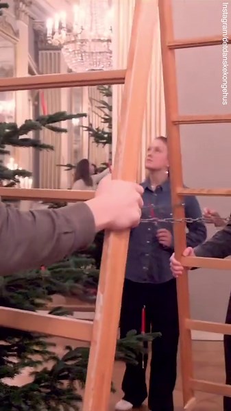Royal family of Denmark get in the Christmas spirit as they put up their tree